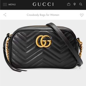 Gucci Black GG Marmont small shoulder bag
